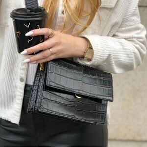 JW PEI Shoulder Flap Bag Croc